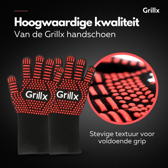 Set de gants de barbecue GrillX - Gants de four - GrillX BBQ - 2 pièces