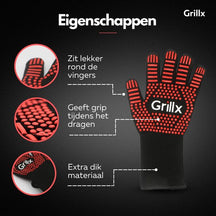 Set de gants de barbecue GrillX - Gants de four - GrillX BBQ - 2 pièces