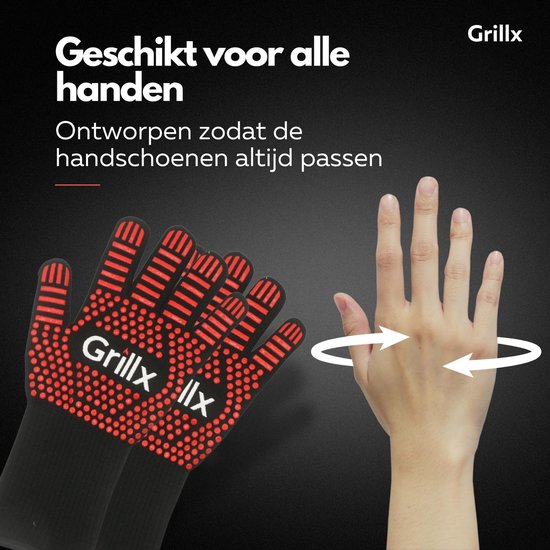 Set de gants de barbecue GrillX - Gants de four - GrillX BBQ - 2 pièces