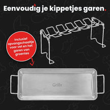 Support a ailes de poulet GrillX - Outil BBQ - GrillX BBQ - 430 x 140 x 150 mm