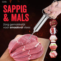 Set d'injecteurs GrillX - Injecteur a viande - GrillX BBQ - en inox - 14 pièces