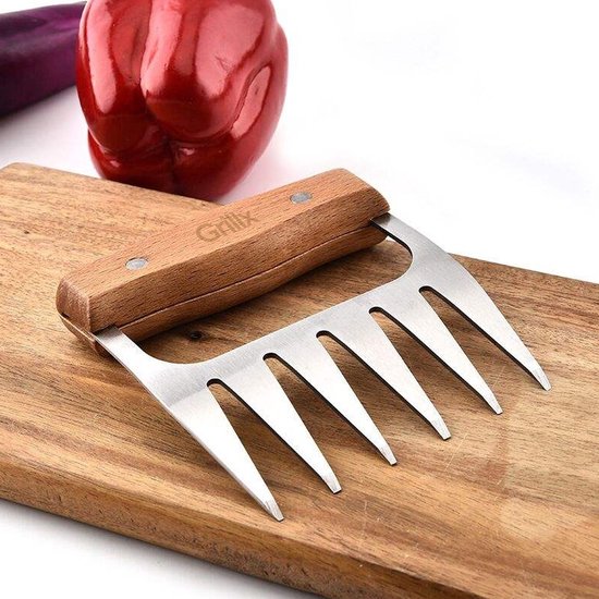 Ensemble de crochets a viande GrillX - Porc effiloché - BBQ - 11,5 cm - 2 pièces