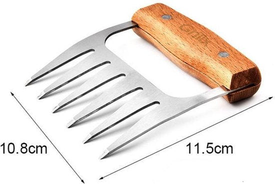 Cookinglife Set de pulled pork BBQ-Kit 5 pièces - Fire & Flavour - Griffes à viande, injecteur & rub