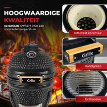 Barbecue Kamado GrillX - Barbecue au charbon de bois - Kamado - Ø 27 cm
