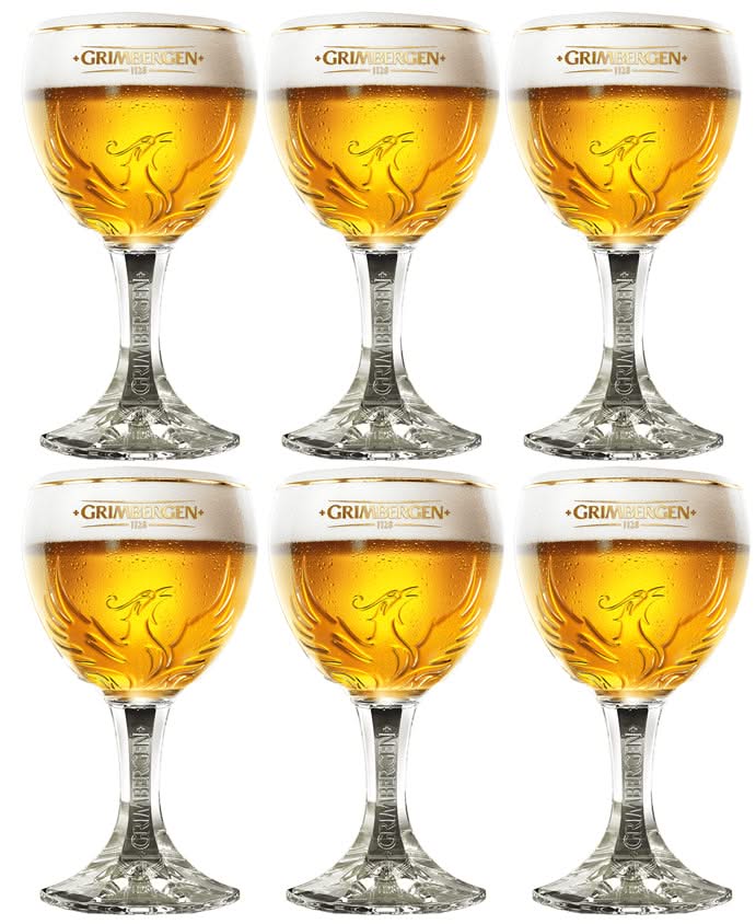 Ensemble de verres à bière Grimbergen - Verres sur pied - 33 cl - 6 pièces