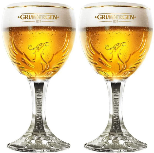 Ensemble de verres a bière Grimbergen - Verres sur pied - 250 ml - 2 pièces