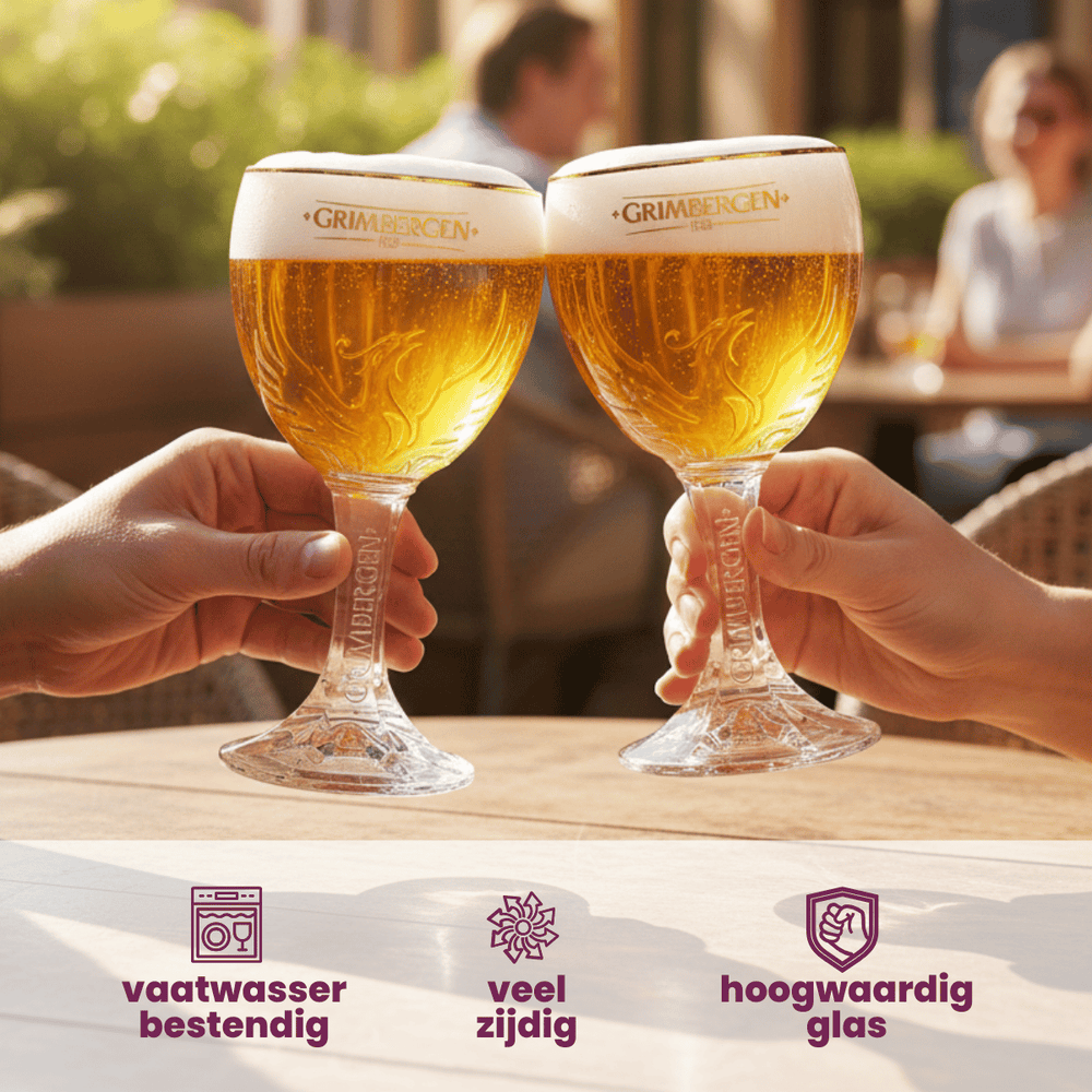 Ensemble de verres a bière Grimbergen - Verres sur pied - 250 ml - 2 pièces