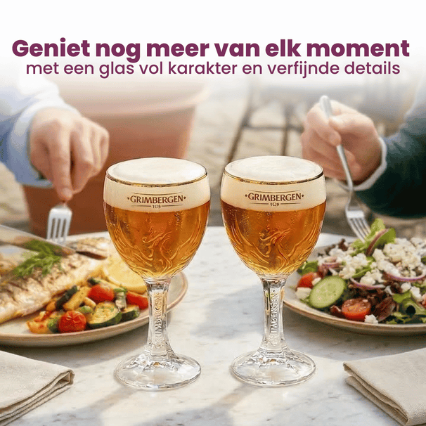 Set de verres à bière Grimbergen - Verres à bière sur pied - 33 cl - 2 pièces