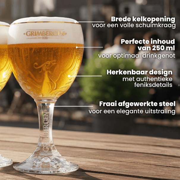 Ensemble de verres à bière Grimbergen - Verres à pied - 330 ml - 4 pièces