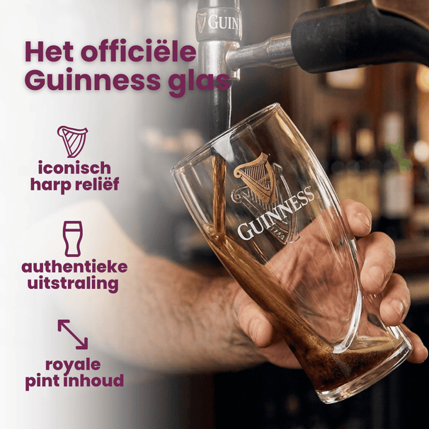Ensemble de verres a bière Guinness - Pint - Harp - 500 ml - 2 pièces