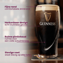 Ensemble de verres a bière Guinness - Verres pint - En verre - 500 ml - 6 pièces