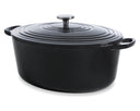 Cocotte ovale en fonte BK Bourgogne Jet Black 32 x 26 cm / 7,5 Litres - revêtement antiadhésif émaillé