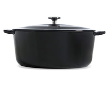 BK Braadpan Bourgogne Jet Black Gietijzer Ovaal 32 x 26 cm / 7.5 Liter - zijaanzicht