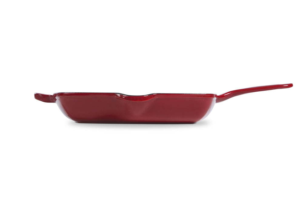 Poêle-gril BK Bourgogne Chili Red Fonte 26 x 26 cm - revêtement antiadhésif émaillé