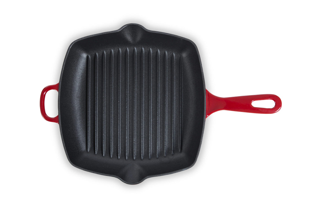 Poêle-gril BK Bourgogne Chili Red Fonte 26 x 26 cm - revêtement antiadhésif émaillé