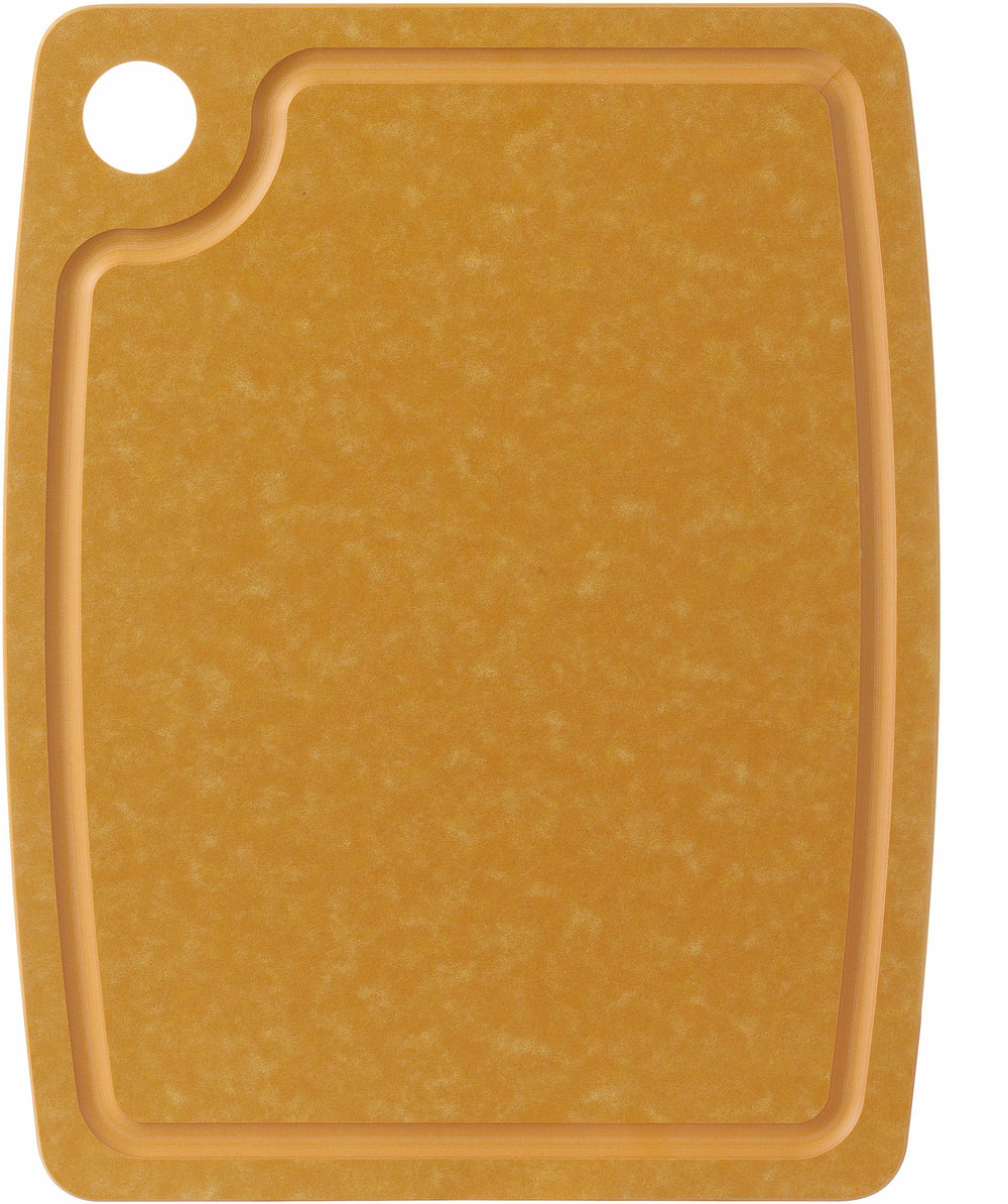 Planche à découper Hendi antidérapante - compatible lave-vaisselle - bois fibreux marron - 37 x 27,5 cm
