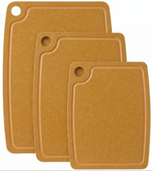 Set de planches à découper Hendi antidérapantes - compatible lave-vaisselle - bois fibreux marron - 3 pièces
