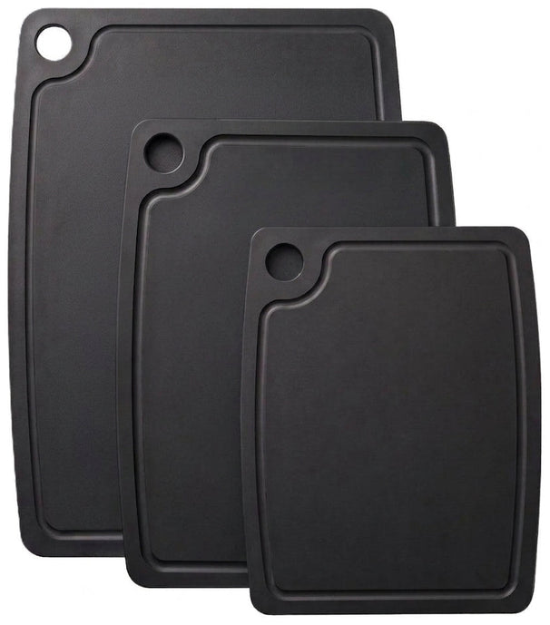 Set de planches à découper Hendi antidérapantes - compatible lave-vaisselle - fibre de bois noir - 3 pièces