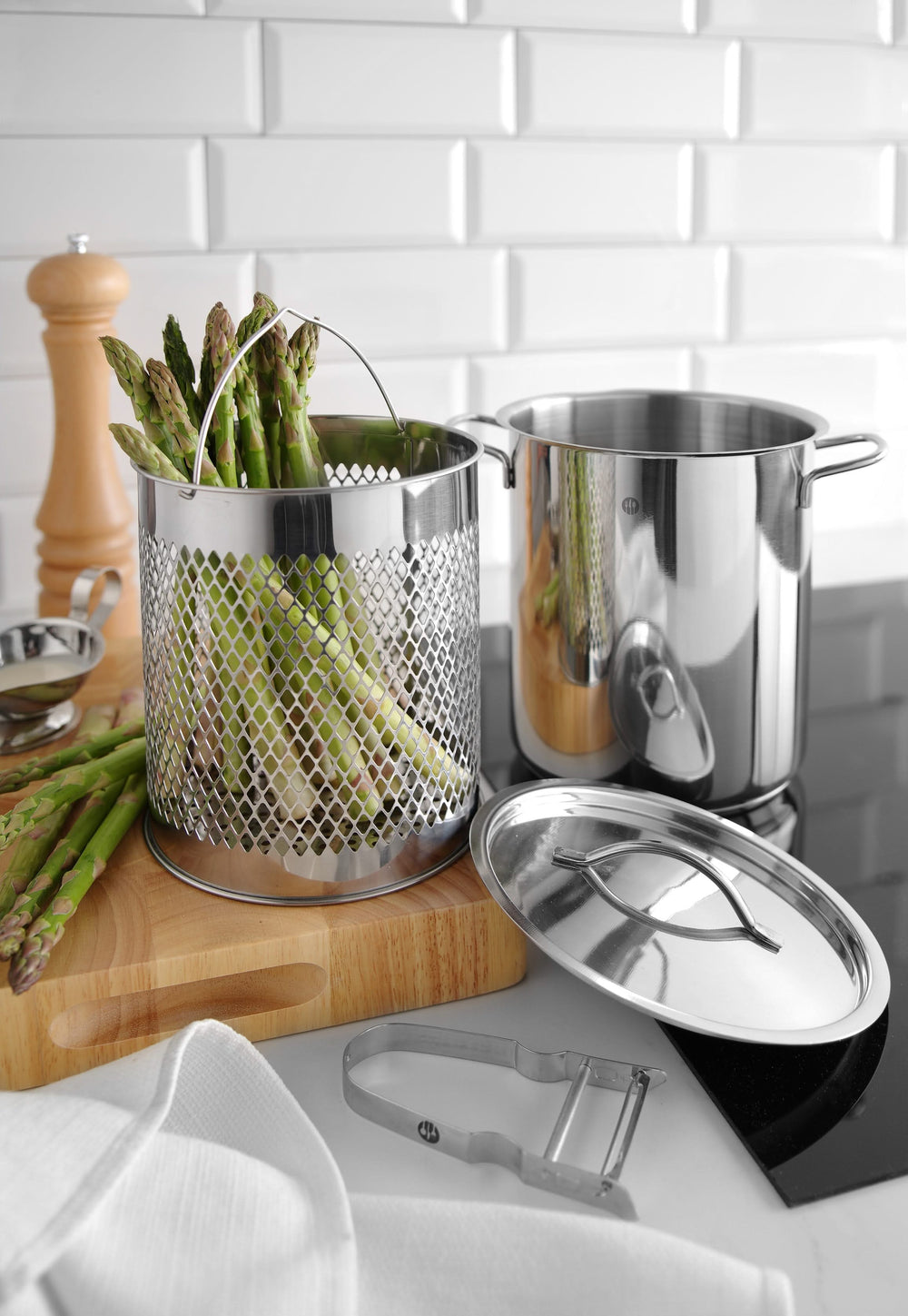 Set de casseroles Hendi - Casserole à asperges - Pastapan - ø 16 cm / 5,5 L