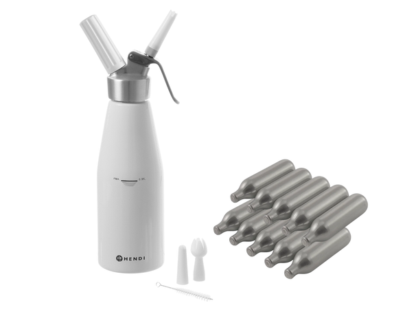 Set de siphon Hendi - Cartouches N2O - Kitchen Line - 500 ml - 11 pieces