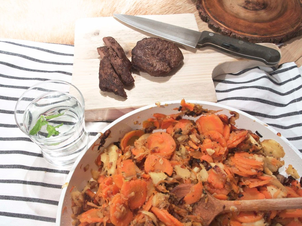 Légumes dorés au marron, à la sauge et au miel
