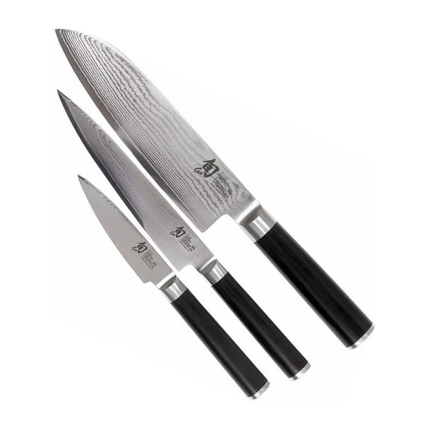 Ensemble de couteaux Kai Shun Classic (couteau de bureau + couteau universel + couteau Santoku) 3 pièces - DMS-310