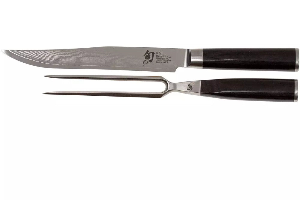 Kai Carving Set Shun Classic (Couteau à découper + Fourchette à viande) - 2 pièces - DMS-200