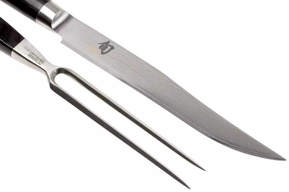 Kai Carving Set Shun Classic (Couteau à découper + Fourchette à viande) - 2 pièces - DMS-200