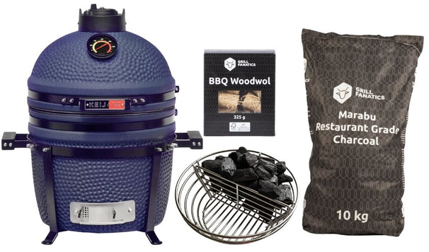 Keij Kamado Legend Keramiek Compact Bleu - Set de démarrage Kamado BBQ - Barbecue