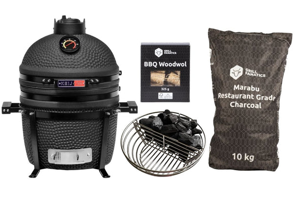 Keij Kamado Legend Compact Noir - Set de démarrage - Gril Barbecue