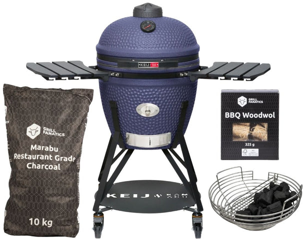 Keij Kamado Legend Keramisch Large Bleu - Set de démarrage Barbecue Charbon