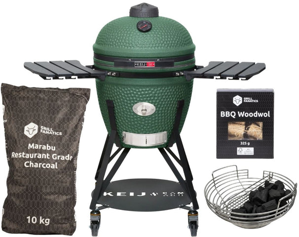 Keij Kamado Legend Céramique Large Vert - Set de démarrage Kamado BBQ