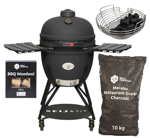 Keij Kamado Legend Keramiek XL Noir - Set de démarrage - Barbecue Grill