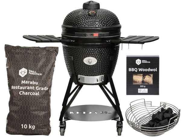 Keij Kamado Pro - Set de démarrage Grande Noire - Set de barbecue Kamado