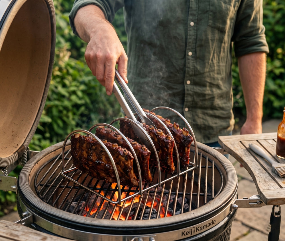 Keij Kamado Sparerib Rek Small Inox 25 cm - Rack pour 4 Spareribs
