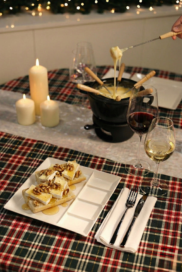 Ensemble d'assiettes a fondue Cookinglife - Gourmet - 24 x 24 cm - 4 pièces