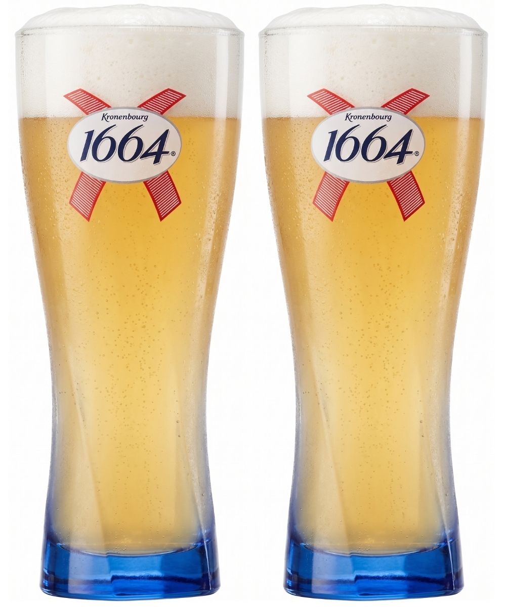 Verres à bière Kronenbourg 1664 Blanc 250 ml - 2 pièces