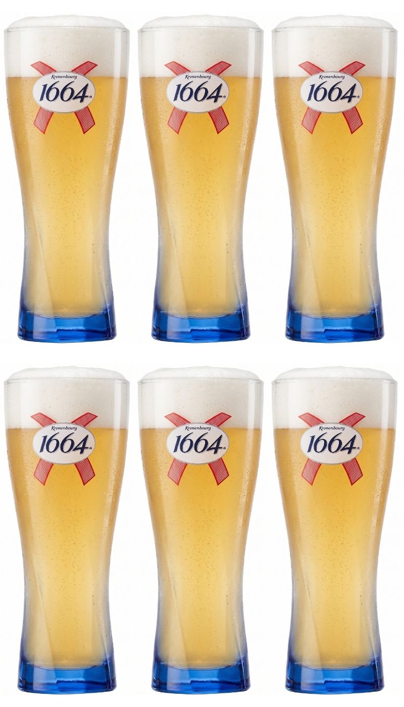 Verres à bière Kronenbourg 1664 Blanc 330 ml - 6 pièces