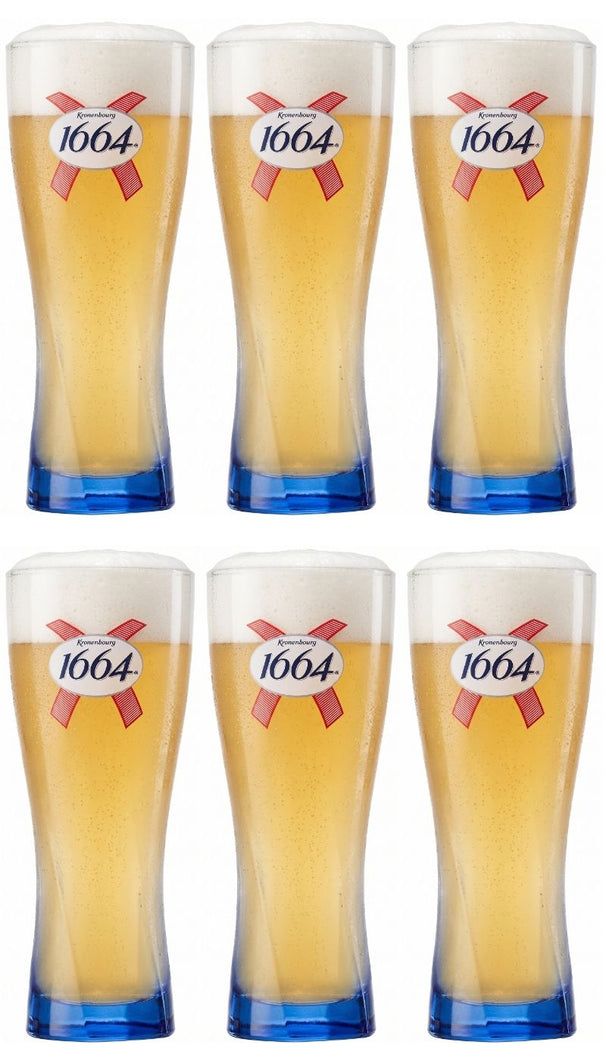 Verres à bière Kronenbourg 1664 Blanc 250 ml - 6 pièces
