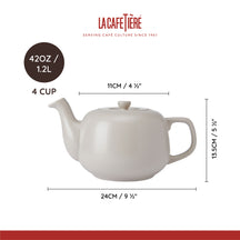 Théière La Cafetière - Théière en faïence- Classic Latte - 1,2 L