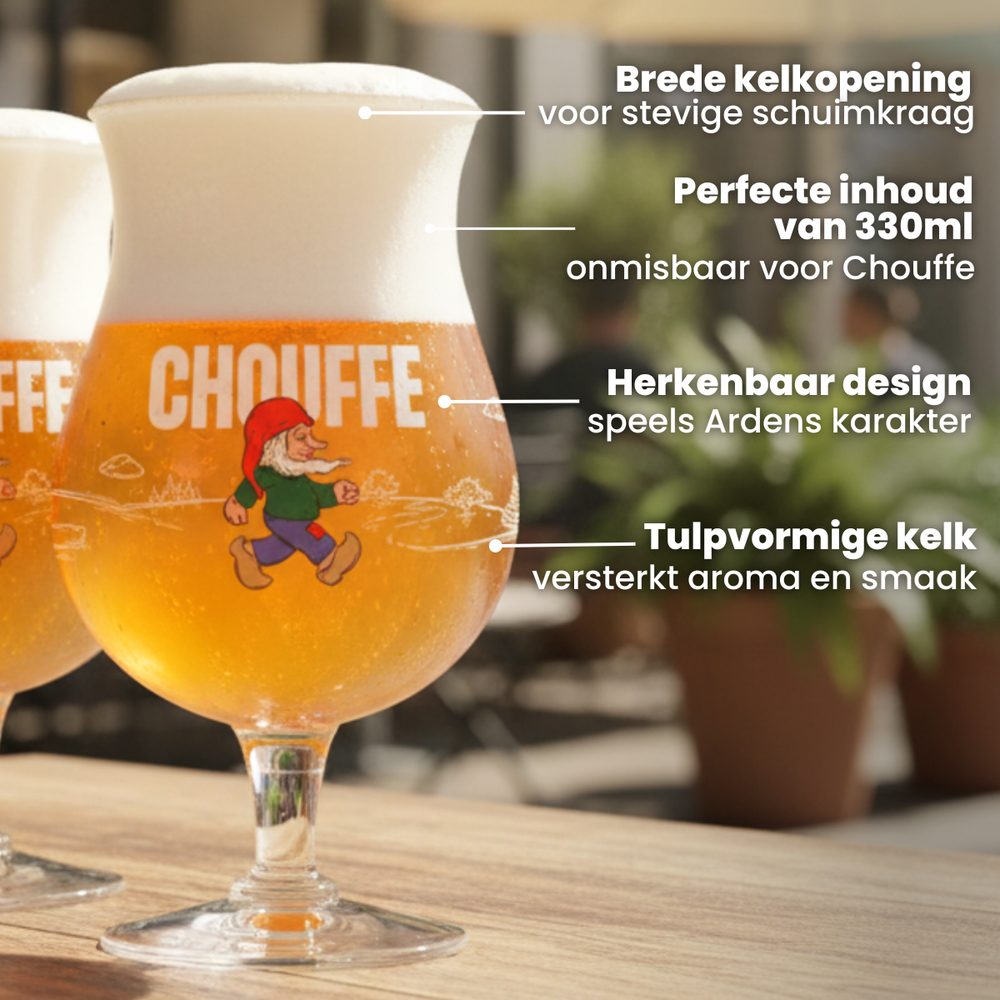 Ensemble de verres à bière La Chouffe - en verre - 250 ml - 2 pièces