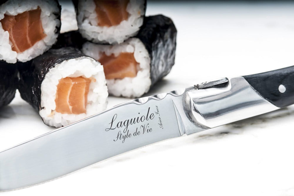 Couteaux à Steak Laguiole Style de Vie Ligne Luxe Ebène Noir - 6 pièces