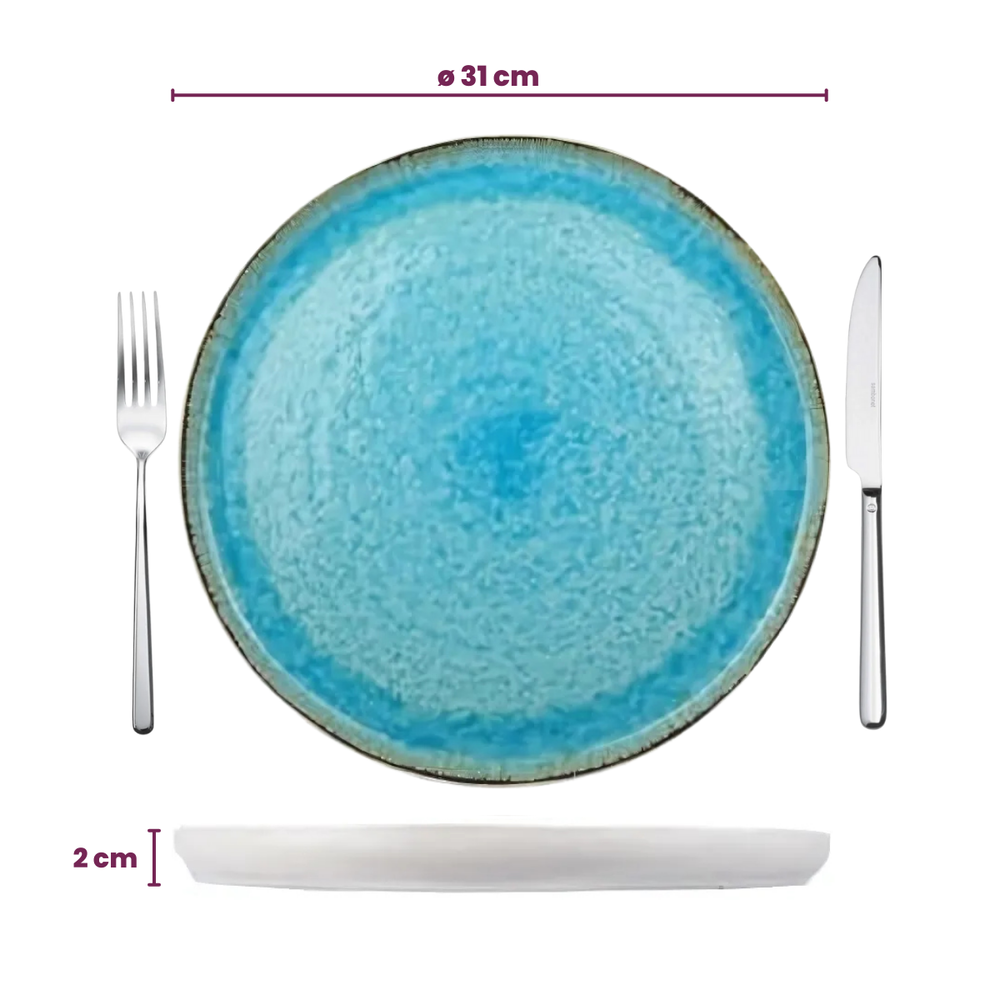 Ensemble d'assiettes à pizza Cosy & Trendy - Laguna Azzurro - 31cm - 4 pièces