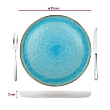 Ensemble d'assiettes à pizza Cosy & Trendy - Laguna Azzurro - 31cm - 4 pièces