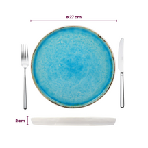 Set d'assiettes Cosy & Trendy - en gres - Laguna Azzurro - Ø27 cm - 4 pièces