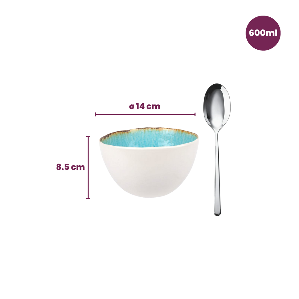 Set de bols à soupe Cosy & Trendy - Coupes - Laguna Azzurro - 600 ml - 4 pièces