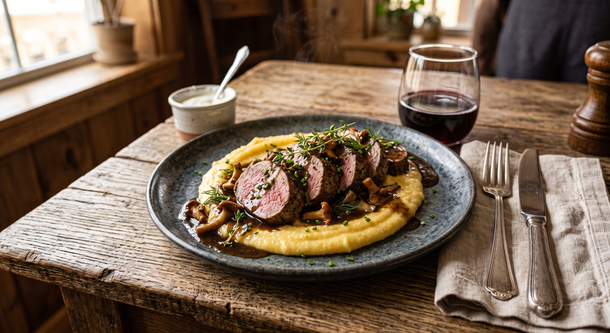Zacht lamsvlees, fluweelzachte polenta en een diepe tijmjus. Dit is het gerecht voor een avond om niet te vergeten.