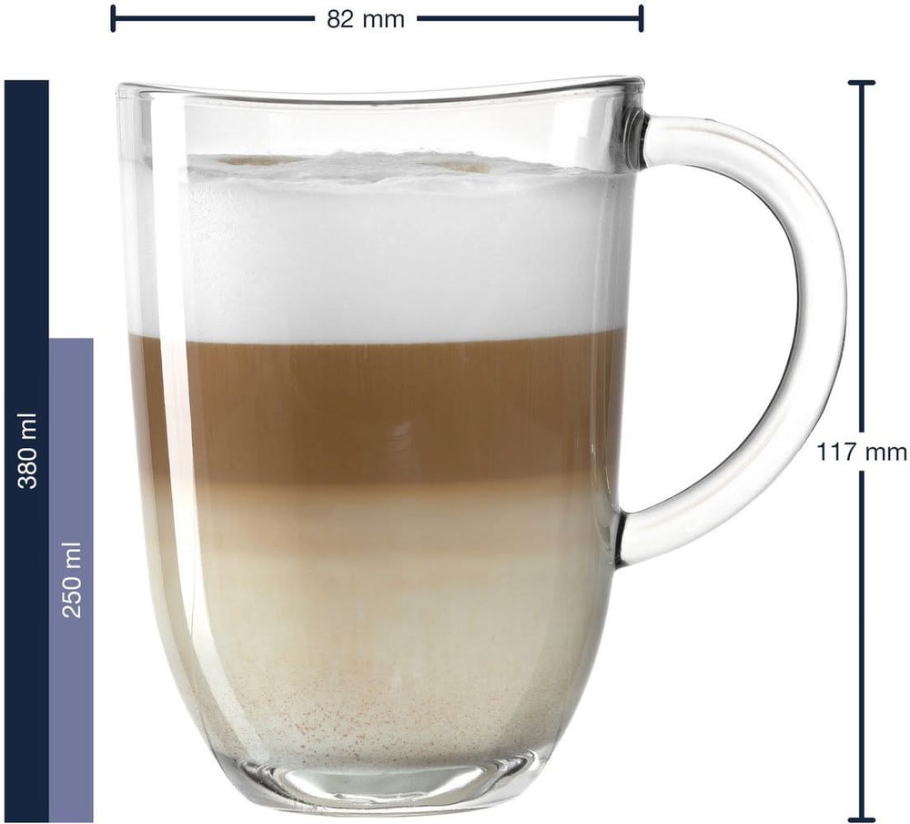 Verres à Latte Macchiato Leonardo - Napoli 380 ml + 2 cuillères - Résistants à la chaleur