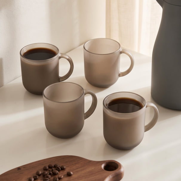 Luminarc Verres à café / Verres à thé avec anse Moka Delice Noisette - 250 ml - 4 pièces