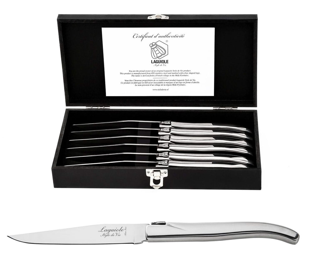 Ensemble de couteaux Laguiole - Couteaux à steak - Lame100mm - 6 pièces